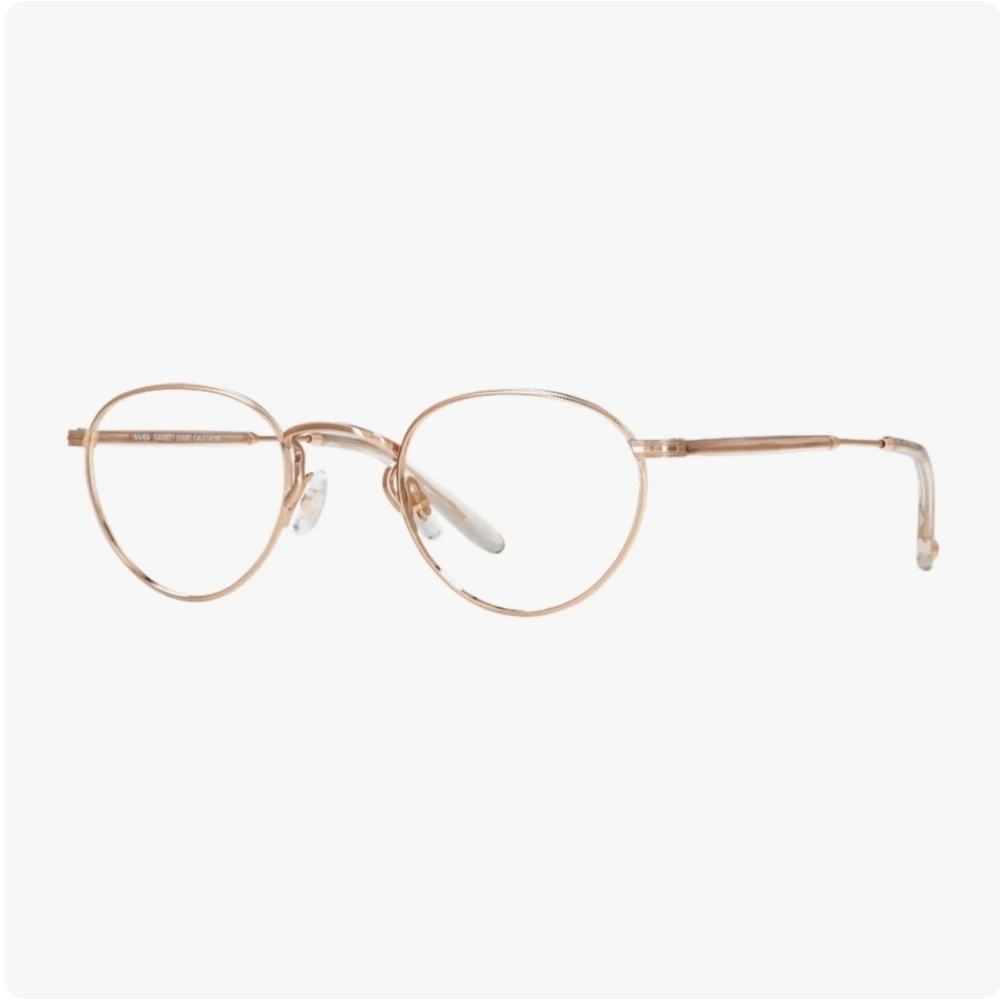 Garrett Leight Rose Gold Thin Round Metal Eyeglasses Adjustable Arms $145 NWT
